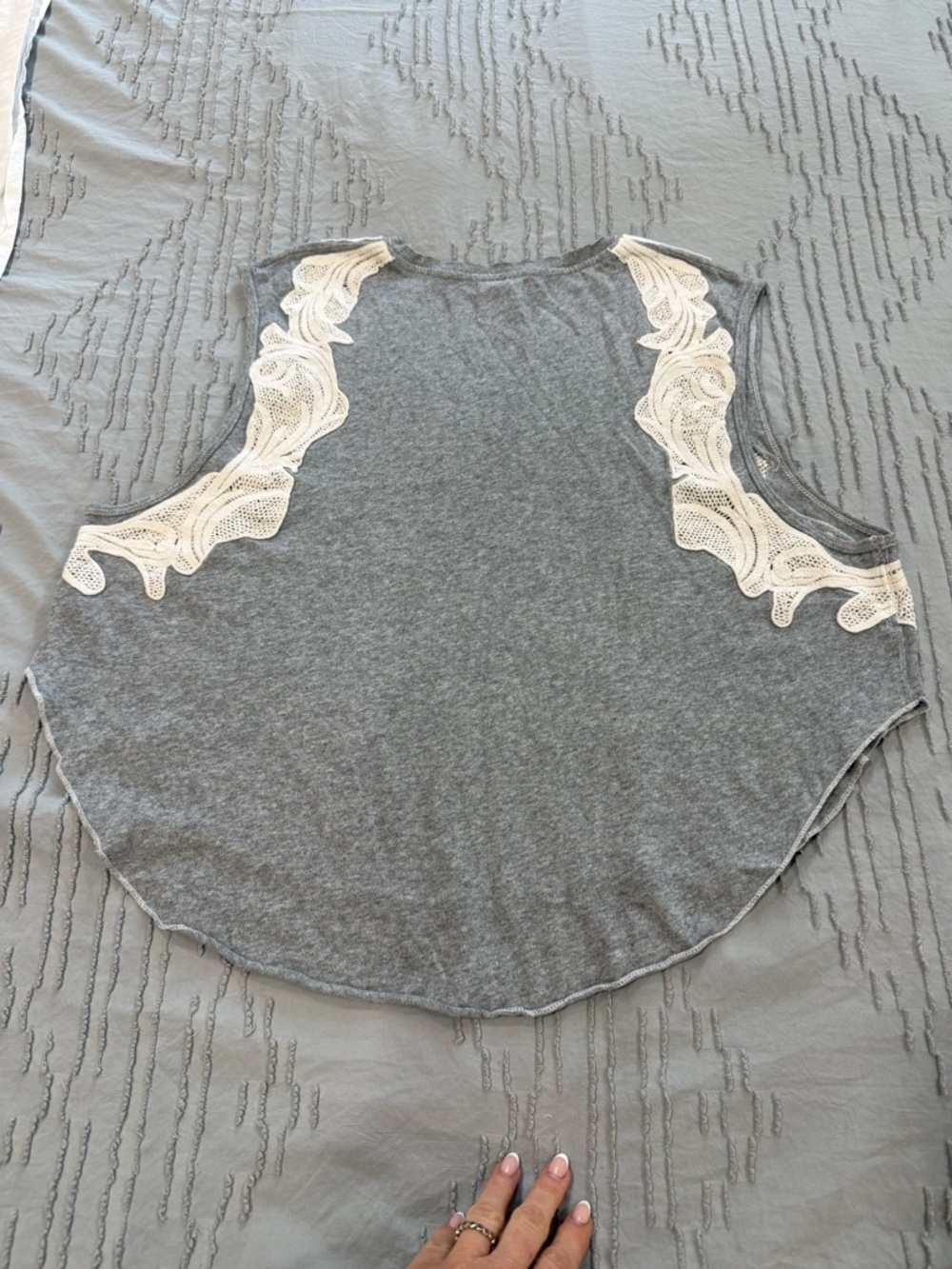 We The Free Bonsai Tank with White Lace Side Trim - Picture 10 of 10